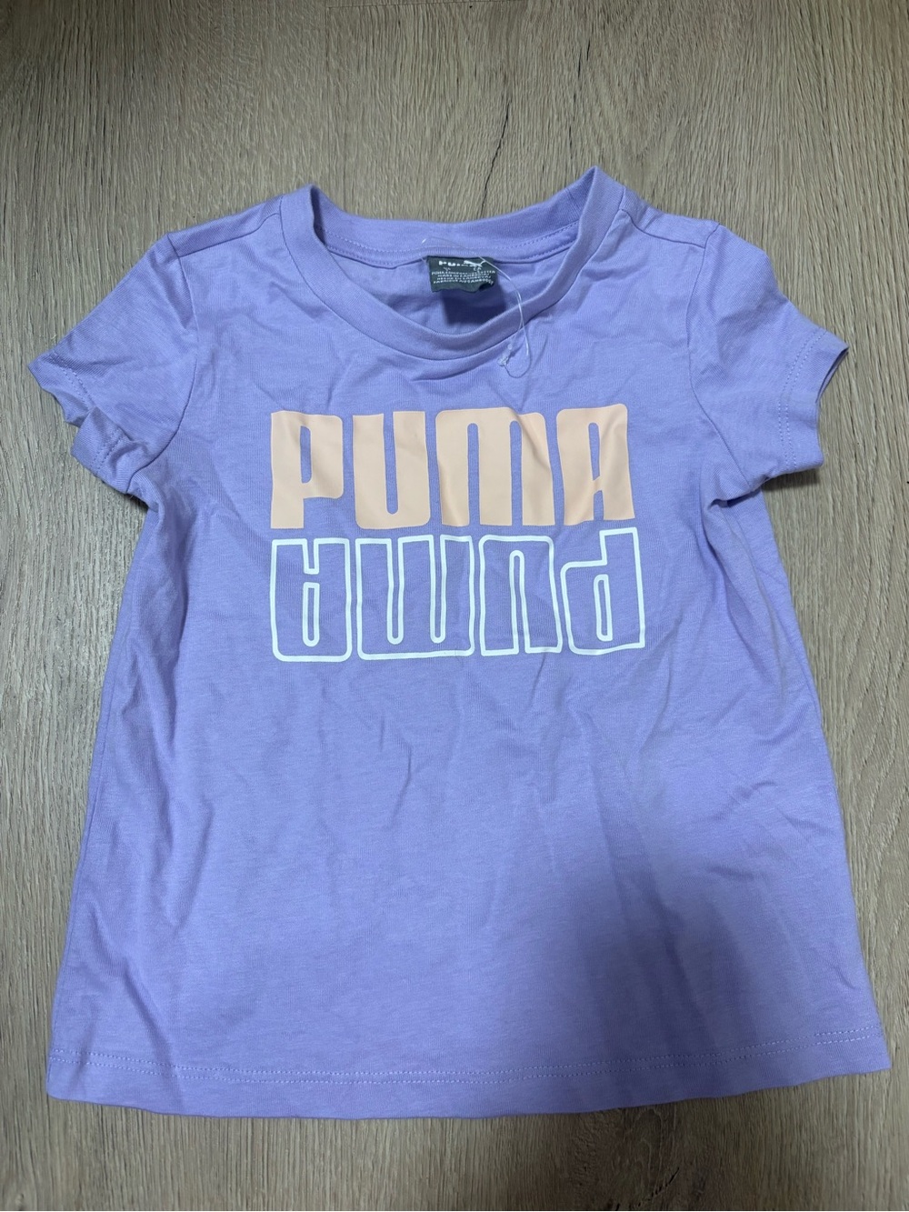 Puma Lavender Short Sleeve Tee with Peach and White Logo